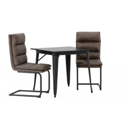 Spisebordssæt Tempe med Zizo Spisebordsstole - Sort og Brun