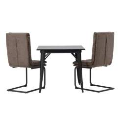 Spisebordssæt Tempe med Zizo Spisebordsstole - Sort og Brun