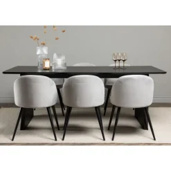 Spisebordssæt Vail med Spisebordsstole i fløjl