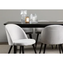 Spisebordssæt Vail med Spisebordsstole i fløjl