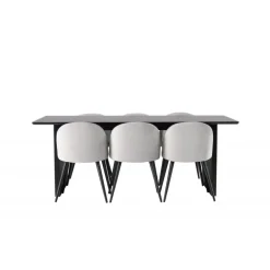 Spisebordssæt Vail med Spisebordsstole i fløjl