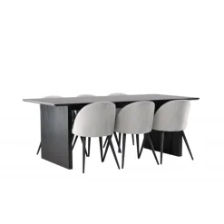 Spisebordssæt Vail med Spisebordsstole i fløjl