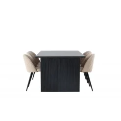 Spisebordssæt Vail med Velvet Spisebordsstole