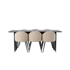 Spisebordssæt Vail med Velvet Spisebordsstole