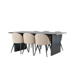 Spisebordssæt Vail med Velvet Spisebordsstole