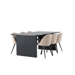 Spisebordssæt Vail med Velvet Spisebordsstole