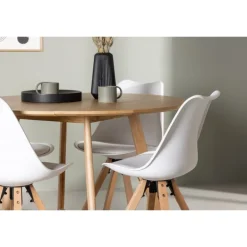 Spisebordssæt Yadikon med stole Zeno - Brun og Hvid