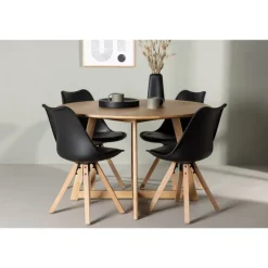 Spisebordssæt Yadikon med Zeno stole - Sort og Brun