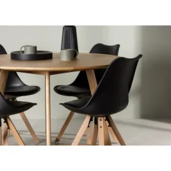 Spisebordssæt Yadikon med Zeno stole - Sort og Brun