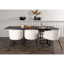 Spisebordssæt Ystad med Berit Spisebordsstole - Beige og Sort