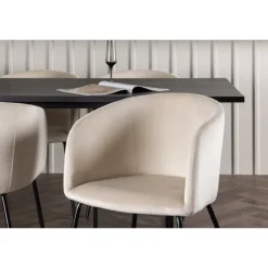 Spisebordssæt Ystad med Berit Spisebordsstole - Beige og Sort