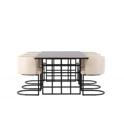 Spisebordssæt Ystad med Simrishamn Spisebordsstole - Beige og Mocca