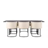 Spisebordssæt Ystad med Spisebordsstole Simrishamn - Beige og Sort