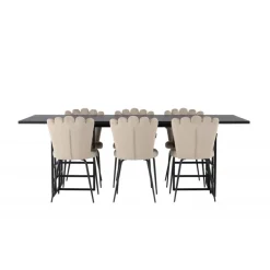 Spisebordssæt Ystad med Spisebordsstole Limhamn - Beige og Sort