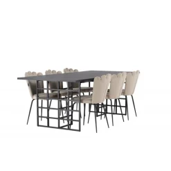 Spisebordssæt Ystad med Spisebordsstole Limhamn - Beige og Sort