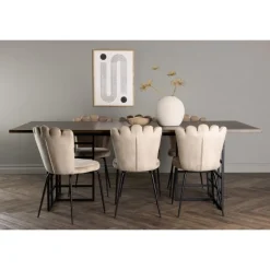 Spisebordssæt Ystad med Spisebordsstole Limhamn - Beige og Mocca