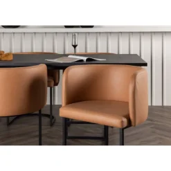 Spisebordssæt Ystad med Spisebordsstole Simrishamn - Sort og Brun