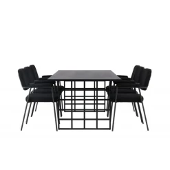 Spisebordssæt Ystad med Spisebordsstole Yesterday - Sort