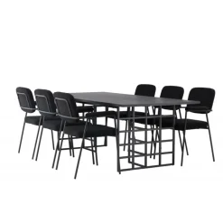 Spisebordssæt Ystad med Spisebordsstole Yesterday - Sort