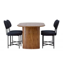 Spisestuesæt Isolde med stole Stella - Sort og Natur