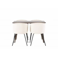 Spisestuesæt Kaseindon med Berit Spisebordsstole - Beige og Mørkebrun