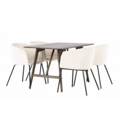 Spisestuesæt Kaseindon med Berit Spisebordsstole - Beige og Mørkebrun