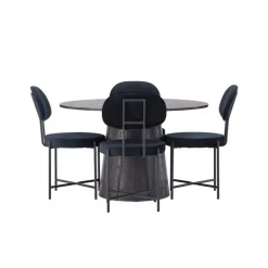 Spisestuesæt Lanzo med stole Stella - Sort