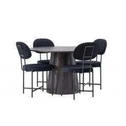 Spisestuesæt Lanzo med stole Stella - Sort