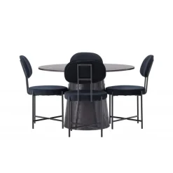 Spisestuesæt Lanzo med stole Stella - Sort