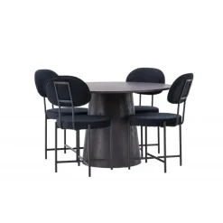 Spisestuesæt Lanzo med stole Stella - Sort