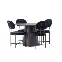 Spisestuesæt Lanzo med stole Stella - Sort
