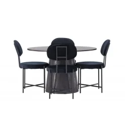 Spisestuesæt Lanzo med stole Stella - Sort