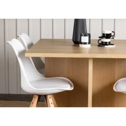 Spisestuesæt Leo med Spisebordsstole Zeno - Natur og Hvid