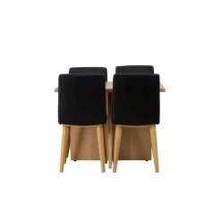 Spisestuesæt Leo med Spisebordsstole Today - Sort og Natur