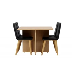 Spisestuesæt Leo med Spisebordsstole Today - Sort og Natur