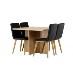Spisestuesæt Leo med Spisebordsstole Today - Sort og Natur