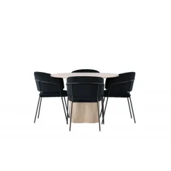 Spisestuesæt Olivia med stole Selma - Sort og Hvid