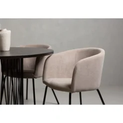 Spisestuesæt Sten med Berit stole - Beige og Mocca