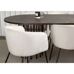 Spisestuesæt Stone med Berit Spisebordsstole - Beige og Mocca