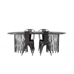 Spisestuesæt Stone med stole Tempe - Mocca og Valnød