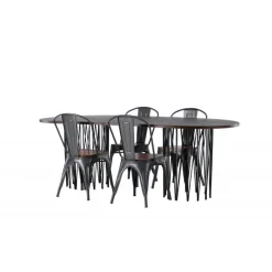 Spisestuesæt Stone med stole Tempe - Mocca og Valnød