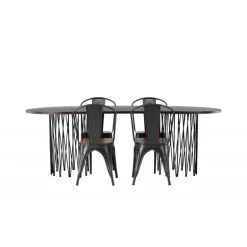 Spisestuesæt Stone med stole Tempe - Mocca og Valnød