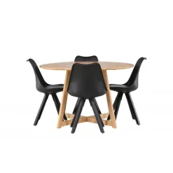 Spisestuesæt Yadikon med stole Zeno - Sort og Brun