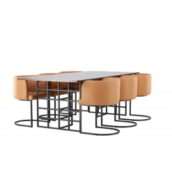 Spisestuesæt Ystad med Spisebordsstolene Simrishamn - Brun