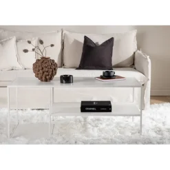 Staal Sofabord - Hvid