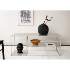 Staal Sofabord 120cm - Beige