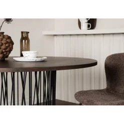 Sten Rundt Rundt spisebord - Sort og Mocca