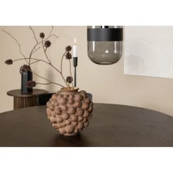 Sten Rundt Spisebordssæt - Sort og Mocca