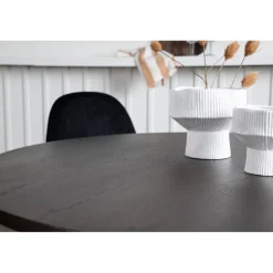 Sten Rundt Spisebordssæt - Sort og Mocca