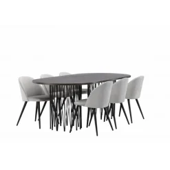 Sten Spisestuesæt - Grå og Mocca